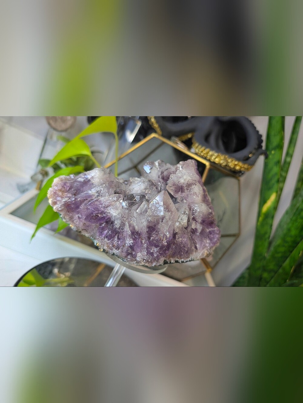 Dark Chunky Brazil Amethyst Crystal Cluster